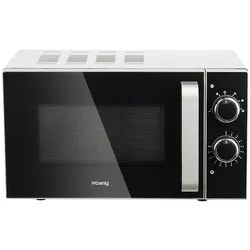 H.Koenig VIO4 Mikrowelle / 20 L / Drehteller 24,5 cm / 6 Garstufen / 700 W / Timer / Edelstahl /  Silber