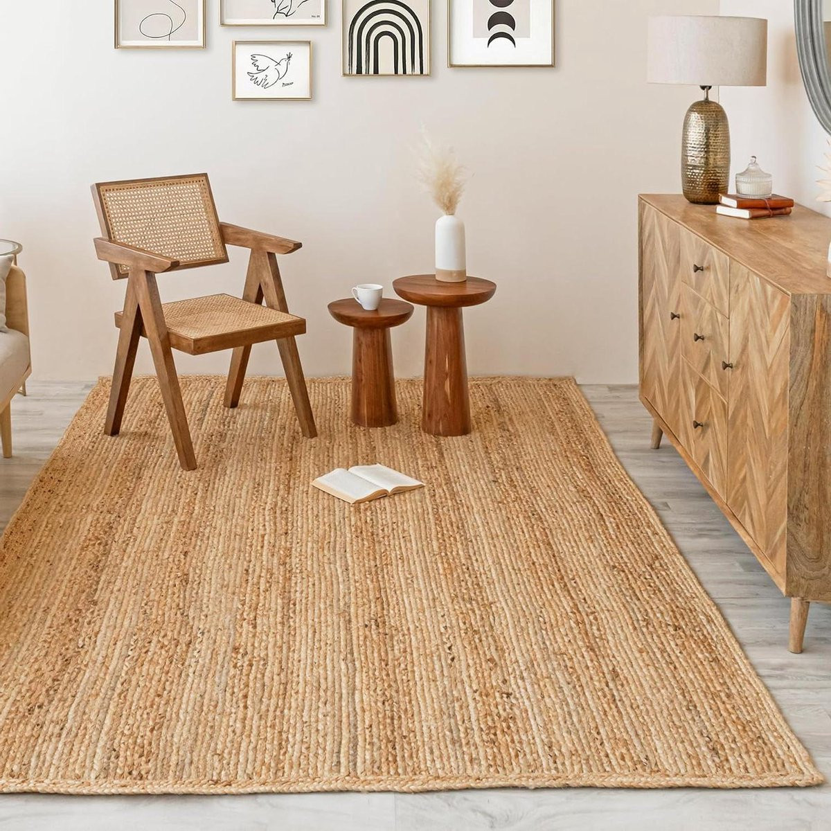 Handgeweven Jute Vloerkleed Naturel - 150 x 240 cm