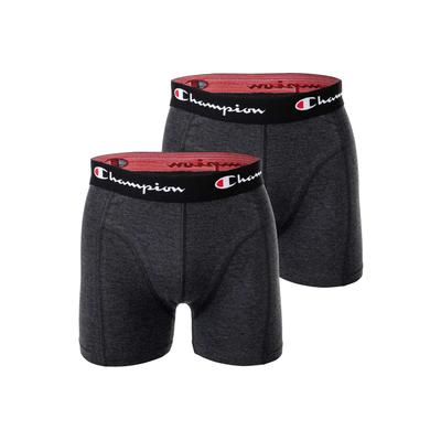 Boxershorts CHAMPION "Boxershort 2er Pack", Herren, Gr. S, grau (grau meliert), Obermaterial: 95% Baumwolle CO. 5% Elasthan EL., Unterhosen