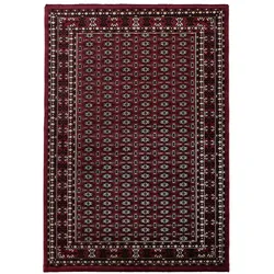 Carpetsale24 Orient Teppich 120x170 cm Rot, Eleganter Kurzflorteppich mit Vintage-Charakter, Ideal für Wohn- oder Schlafbereich