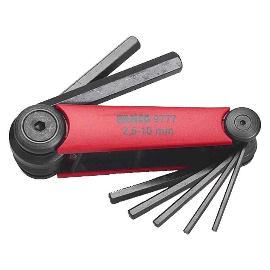 Bahco Sechskantschlüsselsatz 7-teilig - be-9777 2,5-10mm Klappsatz (Innensechskant) (BE-9777)