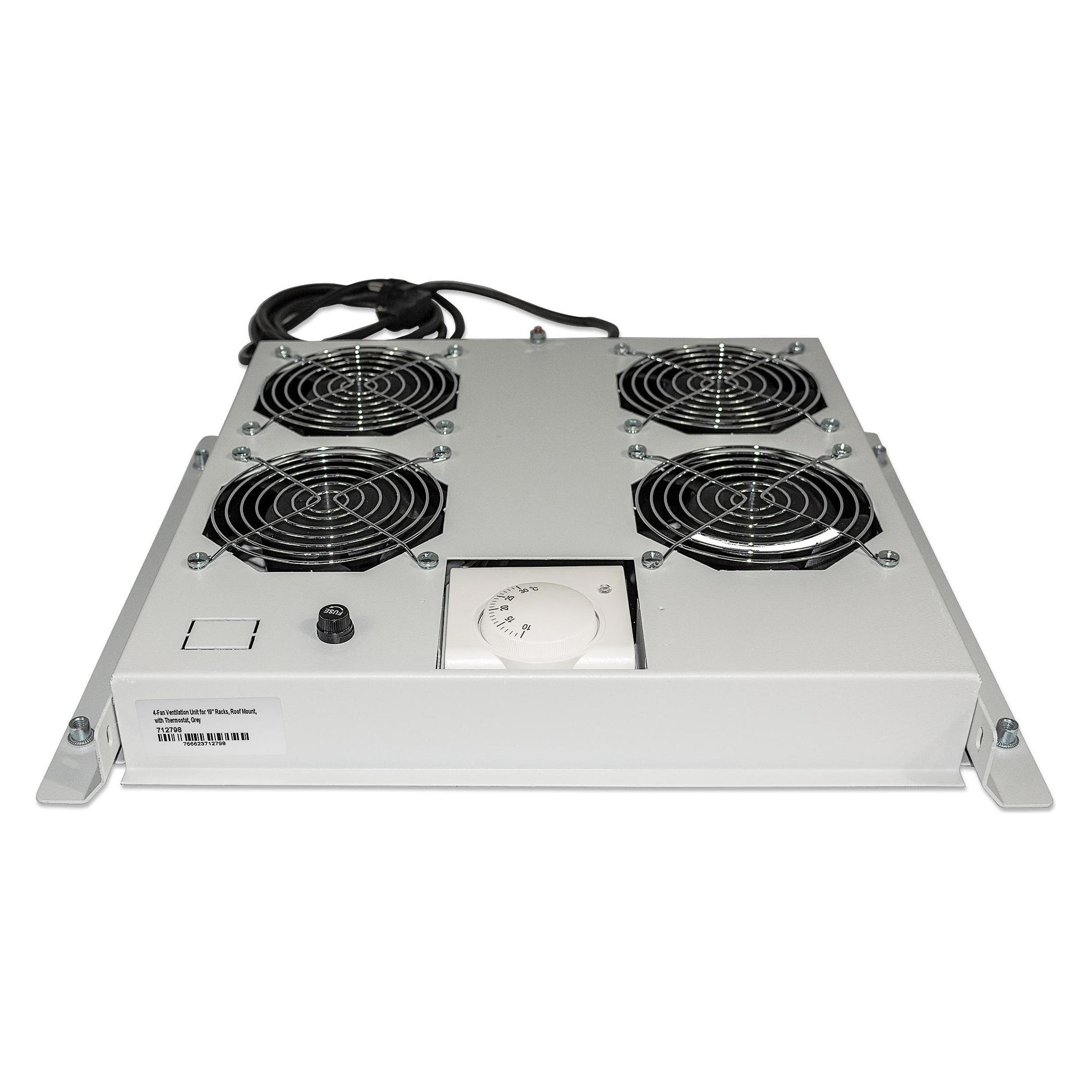 Intellinet Rack-Lüfterfach (220/240 V) mit Thermostat (4 Lüfter) (712798)