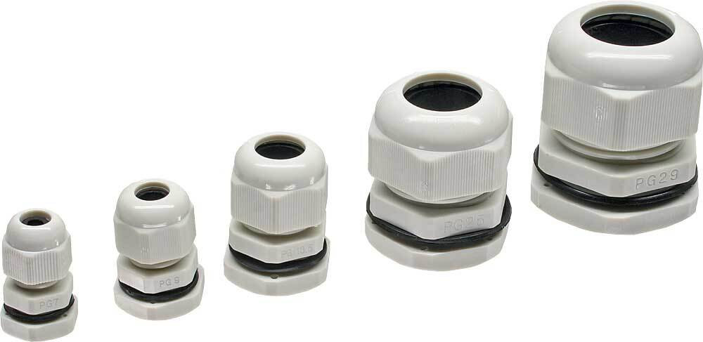 InLine 44011 Kabeldoorvoer PG 9, nylon, IP68, 4-8mm, grijs, 10 stuks