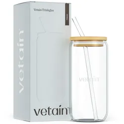 Vetain Trinkglas inkl. Strohhalm