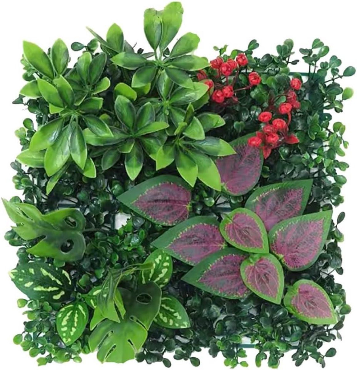 Kunstplanten Muurpaneel Groene Graswand voor Ruimedecoratie - Groen - 25x25 cm per paneel
