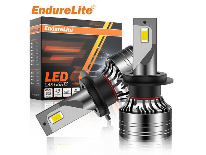 ENdureLite H1 H4 H7 H11 9005 9006 9012 Ampoules LED pour phares, Ampoules pour feux de brouillard, 20 000 lm de luminosité, 300 % plus lumineux, 6000 K blanc froid, 100 W pour un éclairage de conduite puissant, Plug &amp; Play, Refroidissement par ventilateur