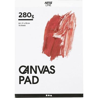 Creativ Company Leinwand-Block, A4, Blatt 210x297 mm, 280 g, Weiß, 10 Blatt/ 1 Stk