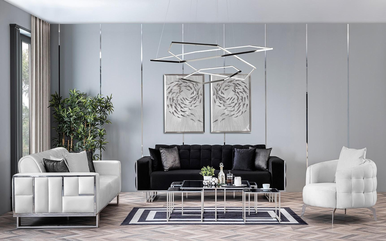 Luxe moderne bankset met 3 zits sofa, 3 zits sofa en 1 fauteuil voor volwassenen