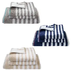 Dyckhoff Frottierserie Maritim 'Sea Stripe' (Farbe: Greige / Größe: 70 x 140 cm)