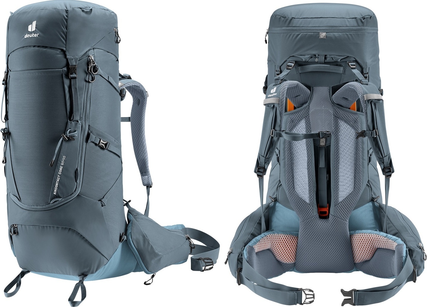 Deuter Aircontact Core 40+10, Interner Rahmen, Wandern, Graphit, Unisex, 60 l, 2,31 kg