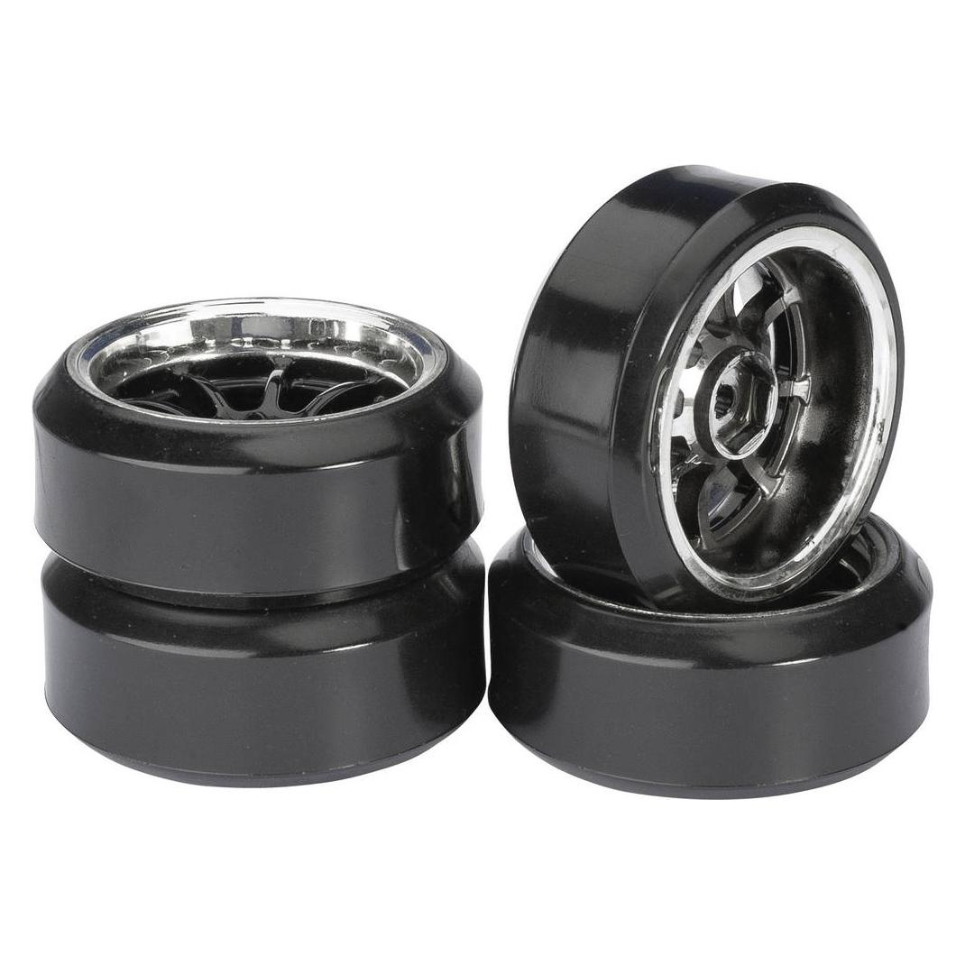 Absima Räderset Drift LP 9-Speichen Profil C schwarz/chrom 1:10 (2510045)
