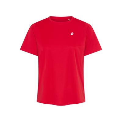 Laufshirt ASICS "ASICS CORE TOP", Damen, Gr. S, rot (speed rot), Obermaterial: 100% Polyester, Shirts Laufshirt, Schnelltrocknend, Reflektierend, Leicht