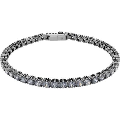 Armkette SWAROVSKI "Schmuck Geschenk Matrix Armband" Gr. L, grau (dunkelgrau, hellgrau, hellgrau), Armbänder, Damen, L, Metall, Armkette, mit Swarovski Kristall