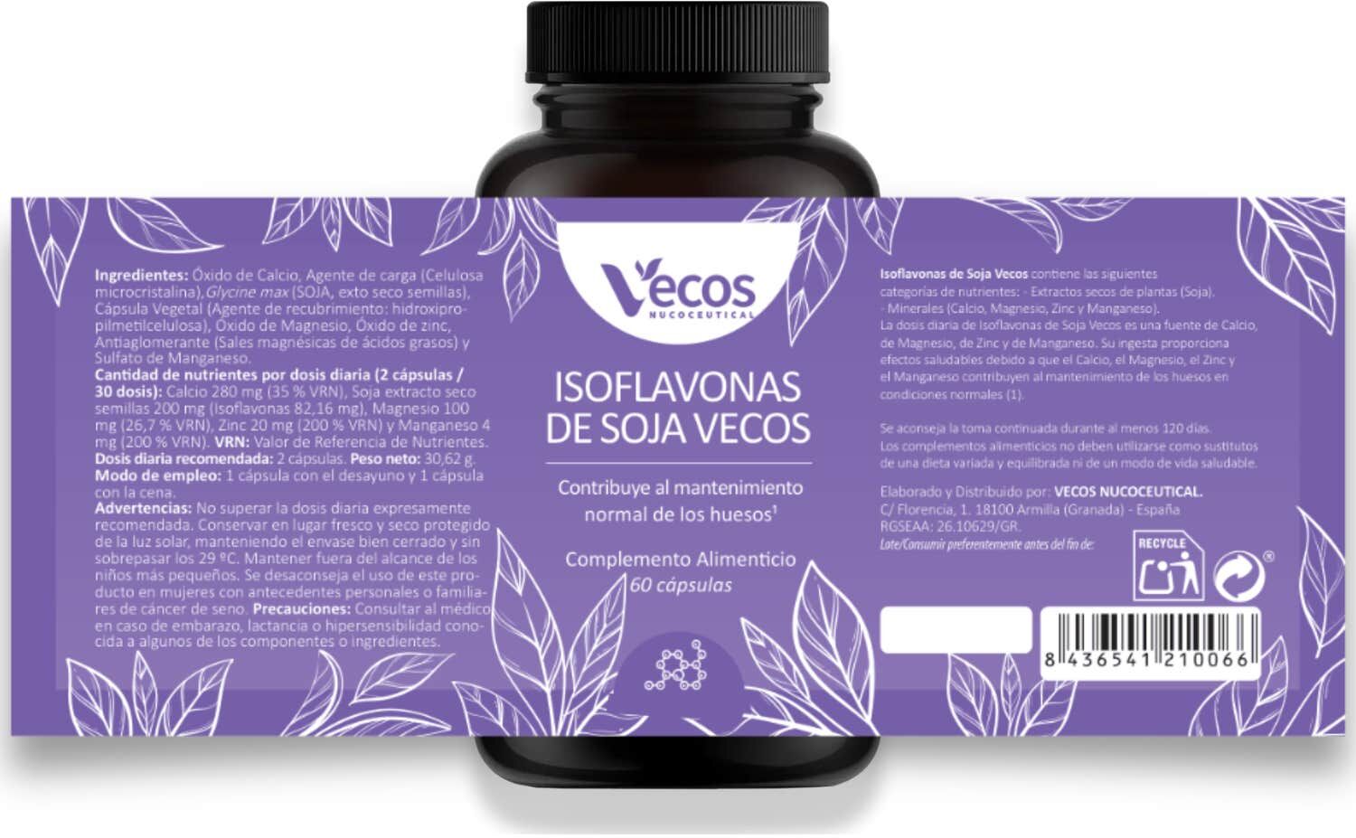 Vecos Nucoceutical Isoflavonas de Soja 60 caps