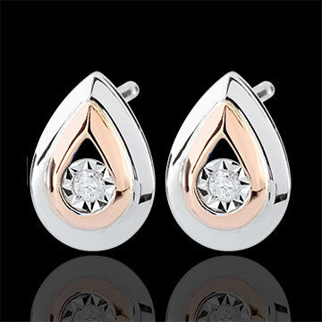 Edenly Ohrstecker TrÃ¤ne der Antilope - RosÃ©gold und WeiÃŸgold