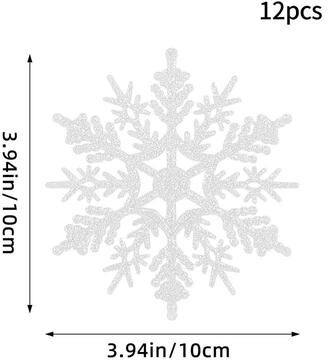Uplift Treasures Pink Glitter Snowflake Christmas Tree Ornaments Set white Type D