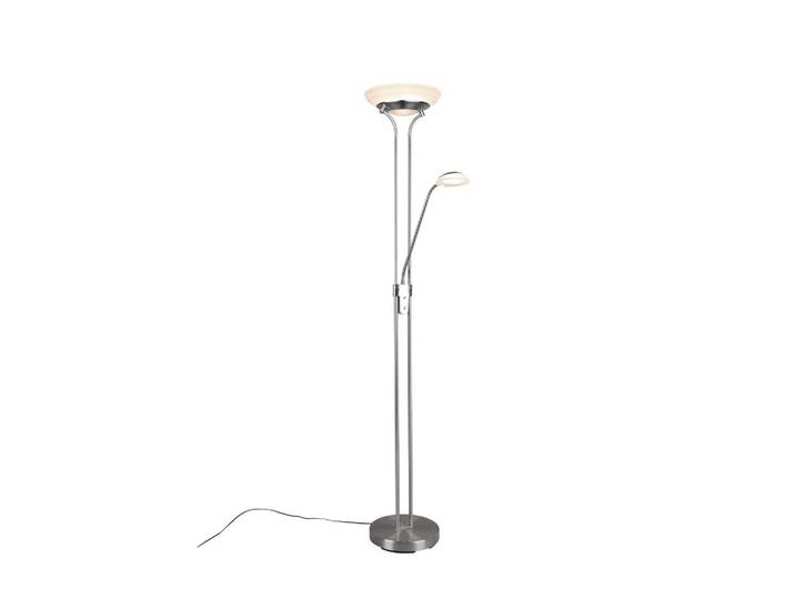 LED-Stehlampe dimmbar Weiß/Nickelfarben, Flexarm