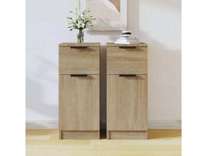 HEFZGDB Stabiles Sideboard mit großer Ablagefläche in Weiß für Wohnzimmer und Flur, Sideboard mit Zwei Fächern und Einer Schublade aus Holzwerkstoff, minimalistisches aus Holzwerkstoff
