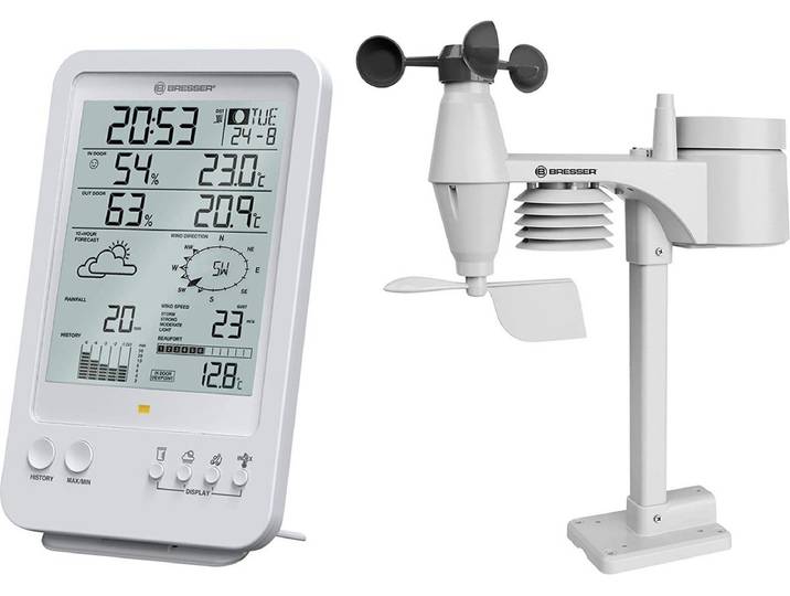 Bresser Weerstation - 5-in-1 - Incl. Weersvoorspelling en Barometer - Wit