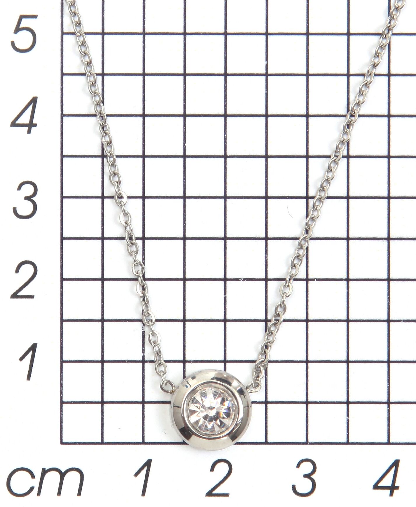 Kette mit Anhänger FIRETTI "Solitär, klassisch, zeitlos", silber (edelstahlfarben, kristallweiß), Halsketten, Damen, Edelstahl, L: 45,5, Kette mit Anhänger, mit Glasstein edelstahlfarben, kristallweiß Edelstahl, L: 45,5