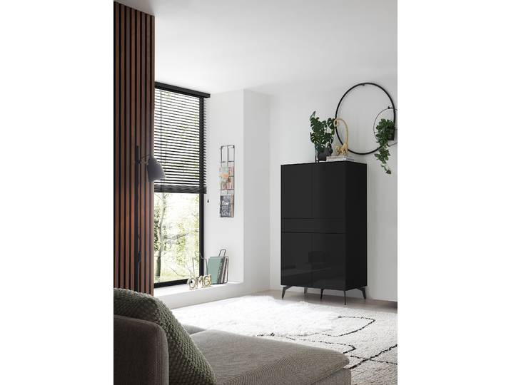 Buffet haut 91 x 140 x 42cm Noir/Noir