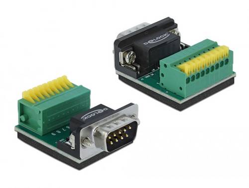 Delock 66321 Seriell Adapter [1x Seriell (9pol.) - 1x Buchse] Schwarz, Grün, Silber, Gelb