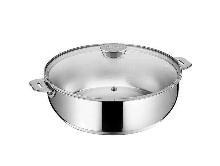 26 cm Bratpfanne aus Edelstahl + Deckel - 012138031826