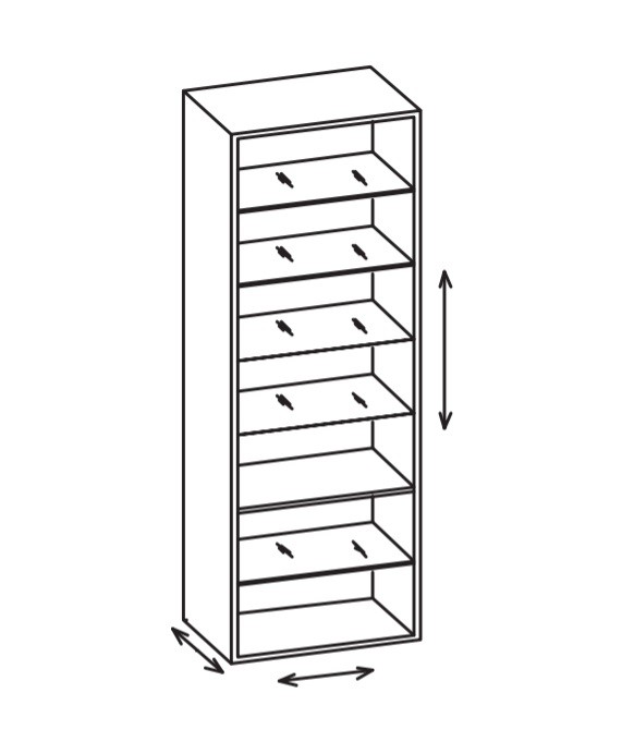 Artiqua 400 Variables Regal, Weiß Glanz, 400-HVR-2-60-68 400-HVR-2-60-68