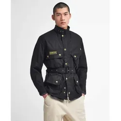 Barbour international für Herren. MWX0004 International Original Waxed Jacket schwarz (36), Lässig, Baumwolle