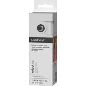 Cricut Vinylfolie Joy 2011355 Smart Vinyl, weiß, 13,9 x 121,9 cm, matt, permanent