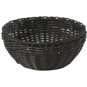 APS Brotkorb Profi Line 50607, geflochten, aus Kunststoff, Ø 20 x 8 cm, rund, schwarz