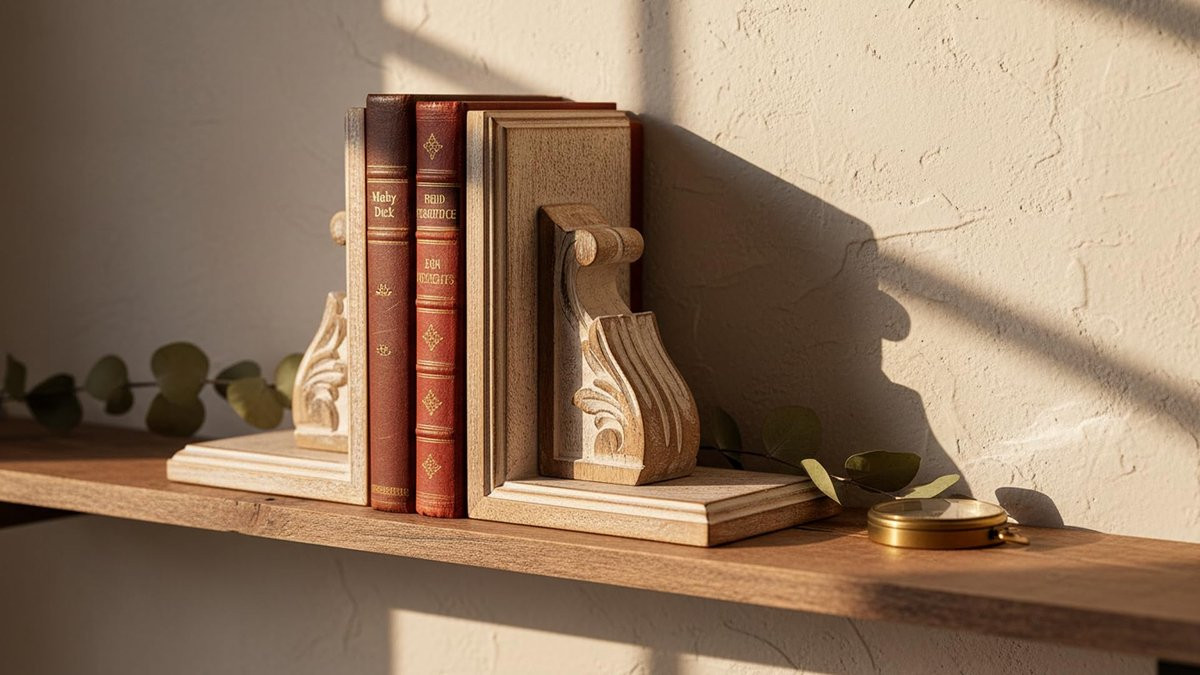Handgemaakte houten boekensteun voor zware boeken - Stabiele organizer voor je thuiskantoor