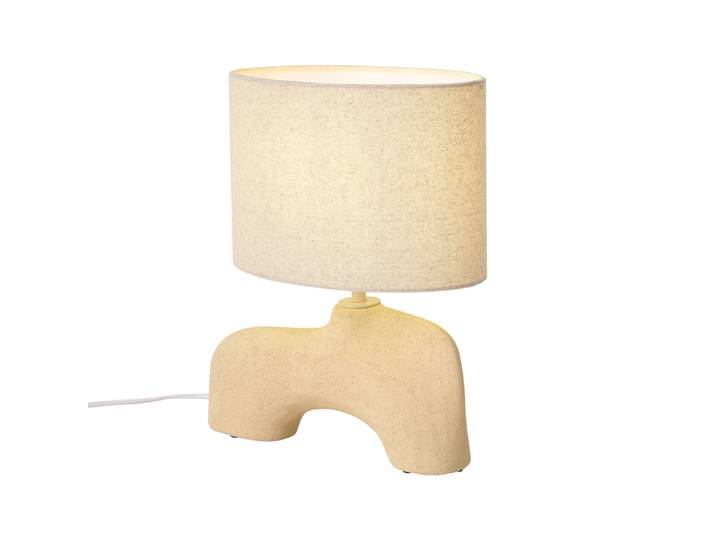Lampe de table Wabi Sabi beige avec abat-jour en lin 35 cm -