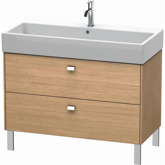 Duravit Brioso Waschtischunterbau BR443601052 984x459mm, Europ. Eiche, 2 Auszüge, Griff Chrom