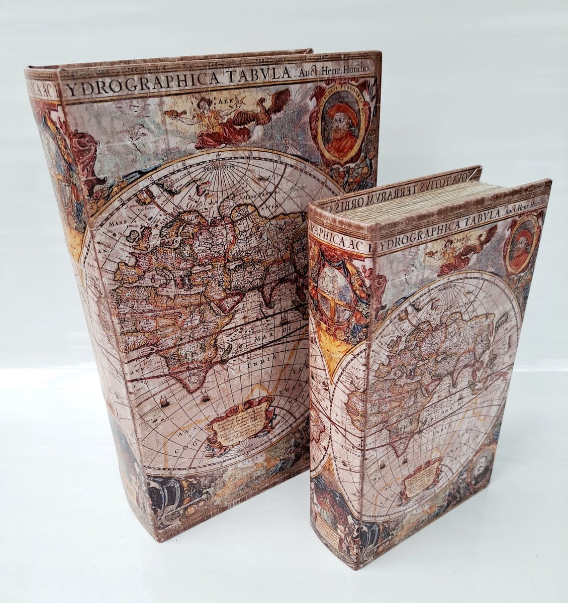 Set van 2 National Geographic Canvas Boekendozen - Decoratieve Opbergdozen - Black