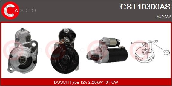 Casco Starter Cst10300as Für Karmann Vag
