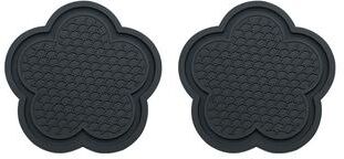Of Wheels Deals Flower Shaped Car Cup Coaster, Silicone Waterproof Non Slip, Sift Proof Spill Saucer Car Accessories black