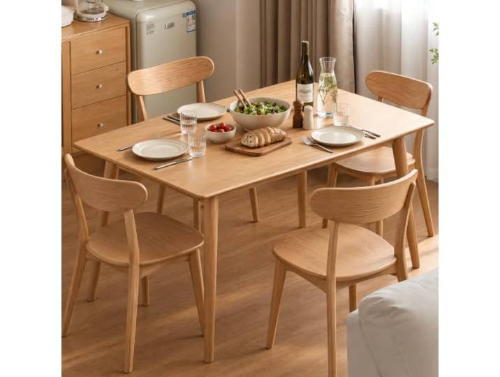 YESWOOD Esstisch Massivholz,küchentisch 6-8 Personen 160X85X75CM Rechteckig, 160 cm Massivholz Esstisch für 6-8 Personen, Küchentisch,Küche und Wohnzimmer
