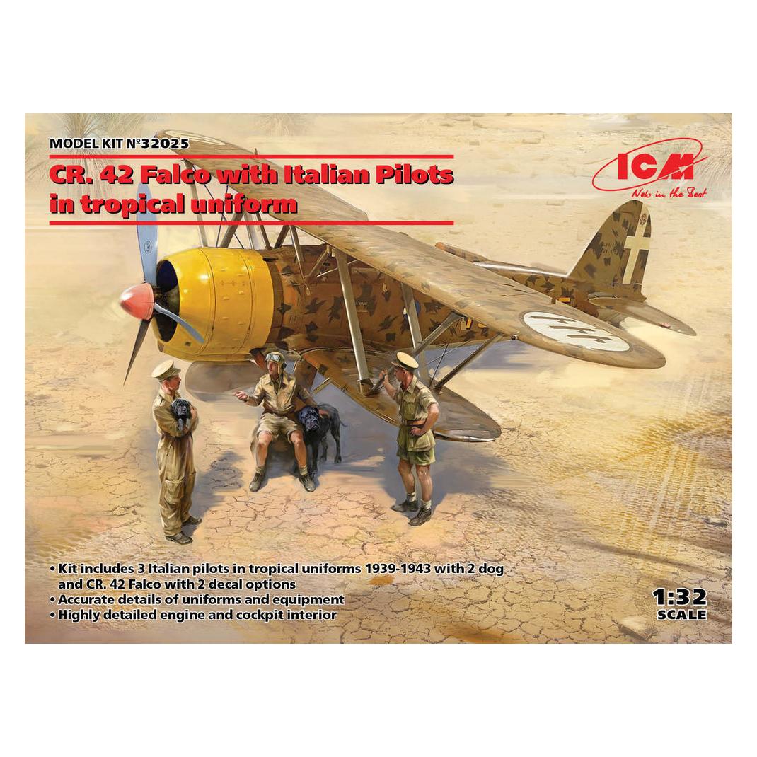 ICM CR. 42 Falco with Italian Pilots in tropical uniform (32025)