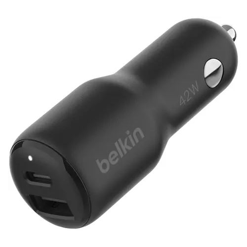 BELKIN BOOSTCHARGE 42W - 30W USB-C PD PPS + 12W USB-A CAR CHARGER