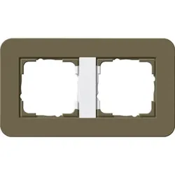 Gira E3 Abdeckrahmen 2-fach, Umbra Soft-Touch / Reinweiß glänzend