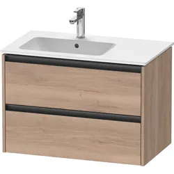 Duravit Ketho.2 Waschtischunterbau wandhängend, 2 Schubkästen, 810x549x480mm, für ME by Starck Beckenposition links 234583, K25267055550000, Farbe: Eiche Marmoriert Dekor