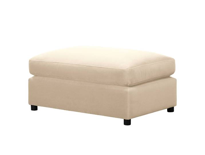 Repose-pieds capitonné Nerpio 96 x 42 x 62cm Beige Velours Vaia: Crème
