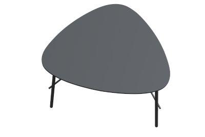 Beistelltisch meet by Paperflow Lazy, Trapezform, furniertes MDF, Stahlgestell, B 605 x T 500 x H 450 mm, schwarz/schwarz