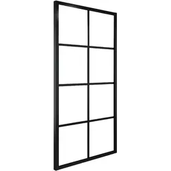 Zubehör Türbeschlag, Schiebetür Aluminium und ESG Glas 90x205 cm Schwarz