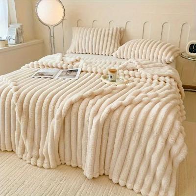 Uplifted Finds Luxurious Faux Rabbit Fur Throw Blanket Soft Warm Cozy For Couch Bed And Travel 180 X 200 Cm white