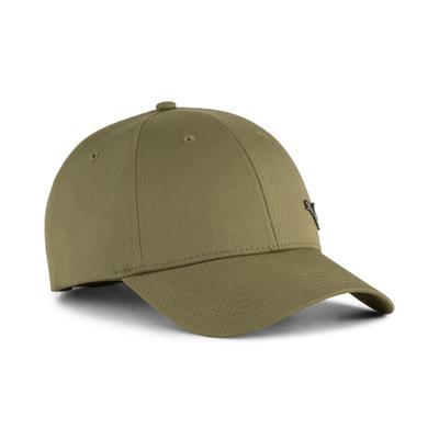Baseball Cap PUMA "ESS METAL CAT BB CAP", Herren, grün (puma olive), Polyester, unifarben, Caps, klassisches 6-Panel-Design, gebogener Schirm, mit Metall-Pin
