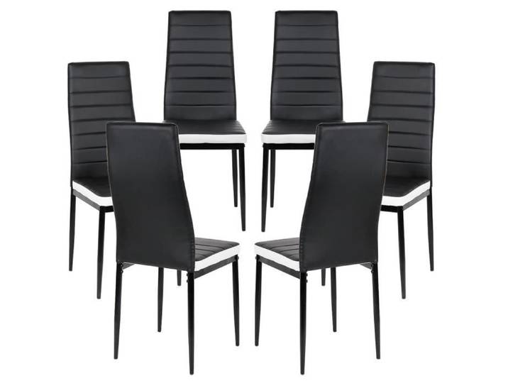 Chaise salle à manger GOL - Lot de 6 - Ligne transversale noire - Contemporain - Design