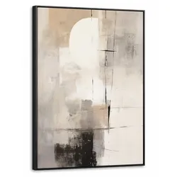 LEINWAND Bilder mit Rahmen - Abstrakt - Kunst - Grau - 60x80