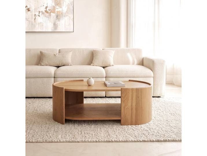 Table basse design en bois massif de chêne - Lago